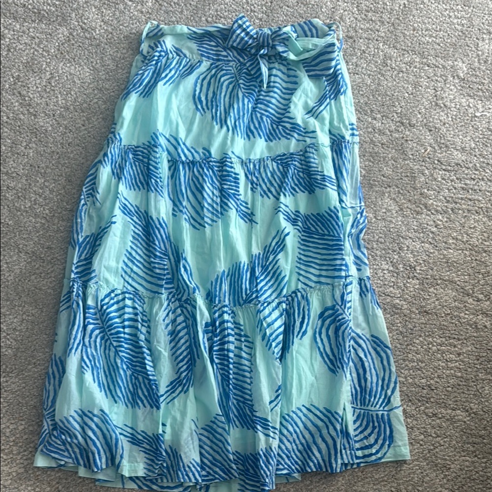 Vineyard Vines Tropical Blue and White Maxi Skirt